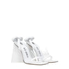 The Attico White Leather Stiletto Heel Sandals
