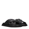 Dolce & Gabbana Black Leather Slippers