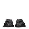 Dolce & Gabbana Black Leather Slippers