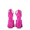 Versace Pink Velvet Platform Sandals