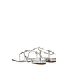 Miu Miu Gray Leather Flip-Flop Sandals