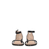 Stuart Weitzman Black Leather Flat Sandals