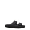 Palm Angels Black Leather Flat Sandals
