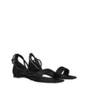 Max Mara Black Satin Flat Sandals