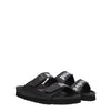 Palm Angels Black Leather Flat Sandals