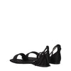 Max Mara Black Satin Flat Sandals
