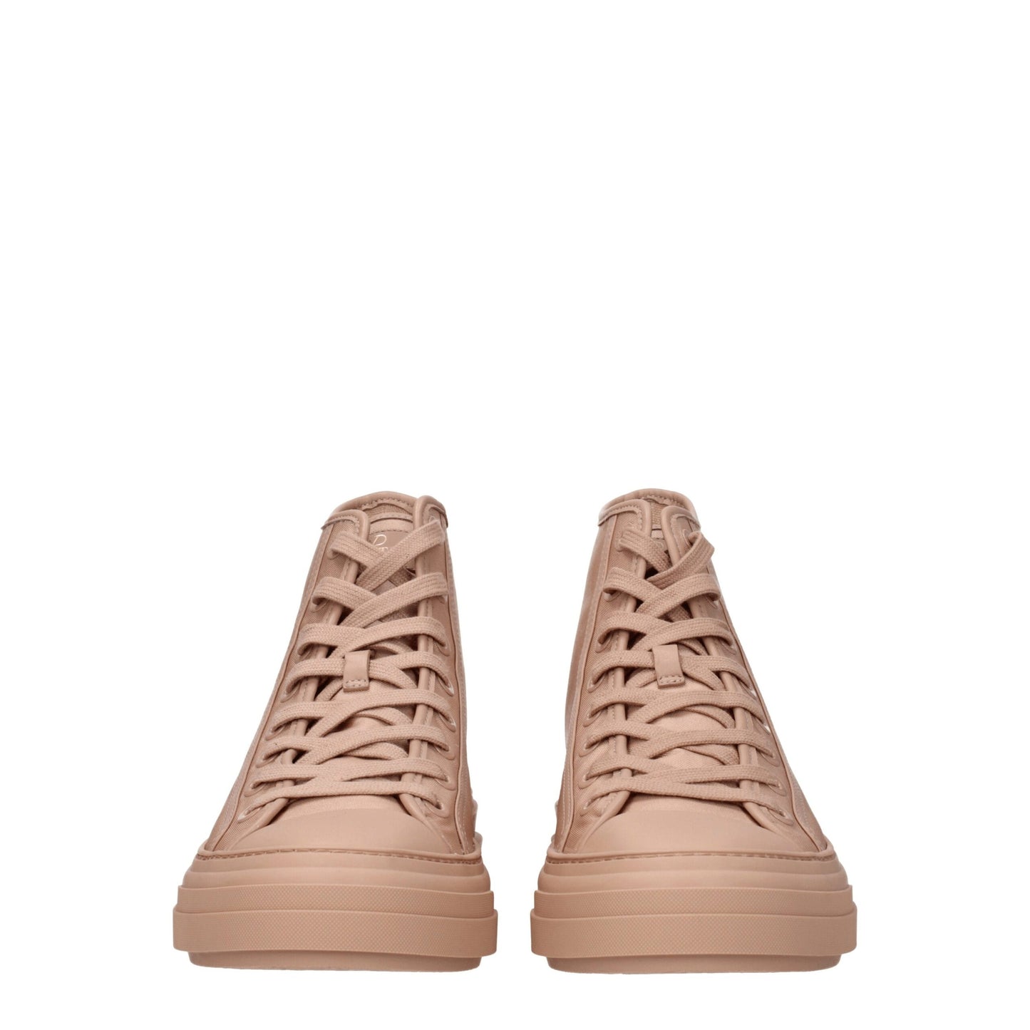 Valentino Garavani Pink Fabric High Top Sneakers