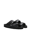 Palm Angels Black Leather Slippers