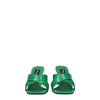 Dolce & Gabbana Green Leather Flat Sandals