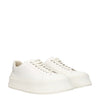 Jil Sander White Fabric Platform Sneakers