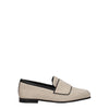 Max Mara Beige Fabric Slip-On Loafers