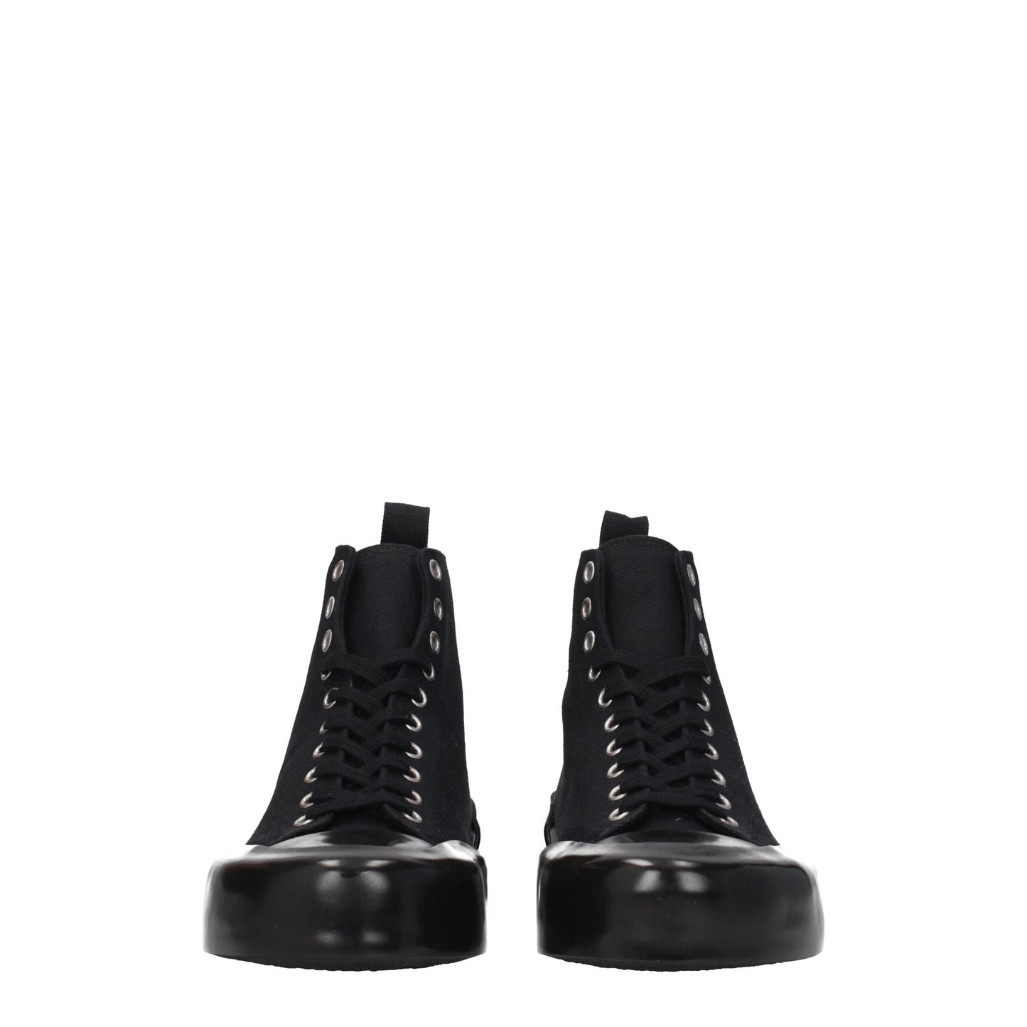 Jil Sander Black Fabric High Top Sneakers