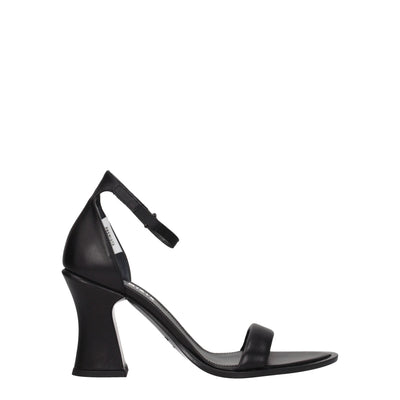 Premiata Black Leather Flat Sandals