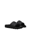 Off-White Black Leather Slippers