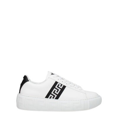 Versace White Leather Low Top Sneakers