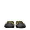 Versace Black Fabric Slippers