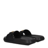 Versace Black Leather Slippers