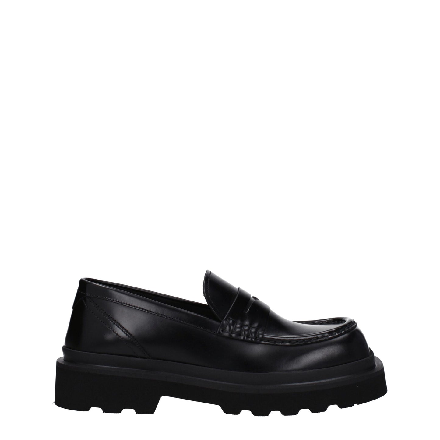 Dolce & Gabbana Black Leather Slip-On Loafers