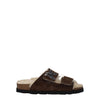 Palm Angels Brown Leather Slippers