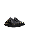Isabel Marant Black Leather Slippers