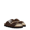 Palm Angels Brown Leather Slippers