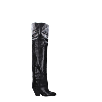 Isabel Marant Black Leather Over The Knee
