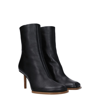 Jacquemus Black Leather Ankle Boots
