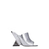 The Attico Gray Leather Platform Sandals