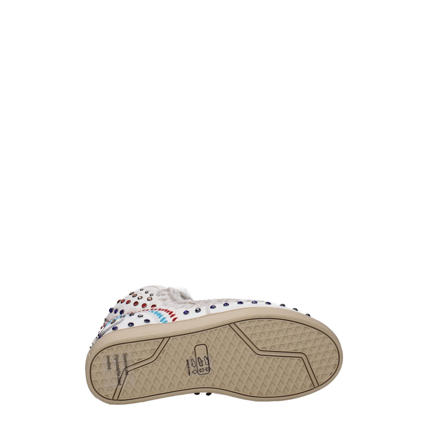 Mou White Leather Ankle Boots