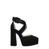 Jimmy Choo Black Satin Platform Sandals