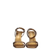 Palm Angels Gold Leather Platform Sandals