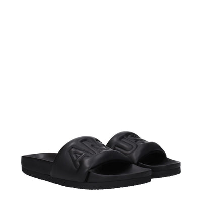 Ambush Black Leather Slippers