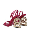 Dolce & Gabbana Pink Leather Stiletto Heel Sandals