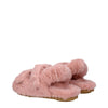 Max Mara Pink Fur Flat Sandals
