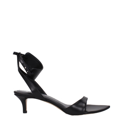 Isabel Marant Black Leather Flat Sandals