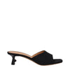 Off-White Black Linen Flat Sandals