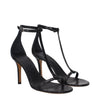 Isabel Marant Black Leather Stiletto Heel Sandals