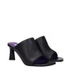 Stella McCartney Black Leather Stiletto Heel Sandals