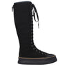 Max Mara Black Fabric Lace-Up Boots