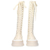 Max Mara Beige Fabric Lace-Up Boots