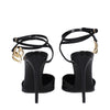 Dolce & Gabbana Black Leather Stiletto Heel Sandals