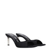 The Attico Black Satin Stiletto Heel Sandals