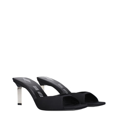 The Attico Black Satin Stiletto Heel Sandals