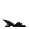 The Attico Black Leather Platform Sandals