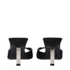 The Attico Black Satin Stiletto Heel Sandals