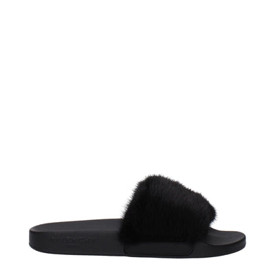 Givenchy Black Cotton Slippers