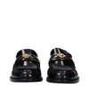 Versace Black Leather Slip-On Loafers
