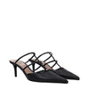 Valentino Garavani Black Leather Flat Sandals