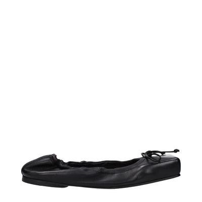 Jacquemus Black Leather Ballet Flats