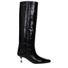 Paris Texas Black Leather High Heel Boots